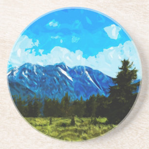 Wyoming Grand Teton Mountains Abstrakt Sandstein Untersetzer