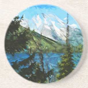 Wyoming Grand Teton Mountains Abstrakt Sandstein Untersetzer