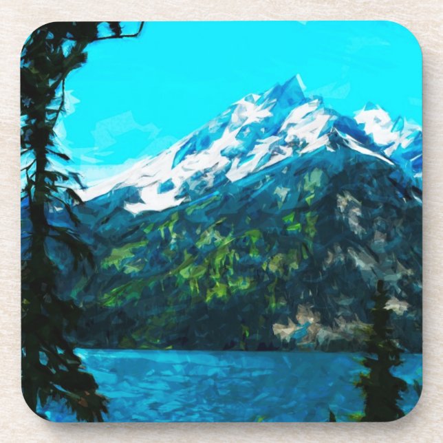 Wyoming Grand Teton Mountains Abstrakt Untersetzer (Vorderseite)