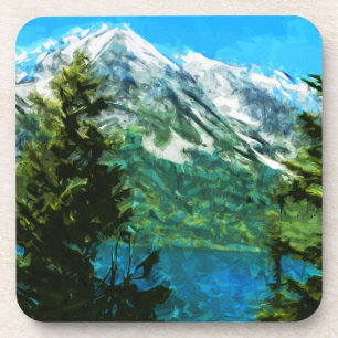 Wyoming Grand Teton Mountains Abstrakt Untersetzer