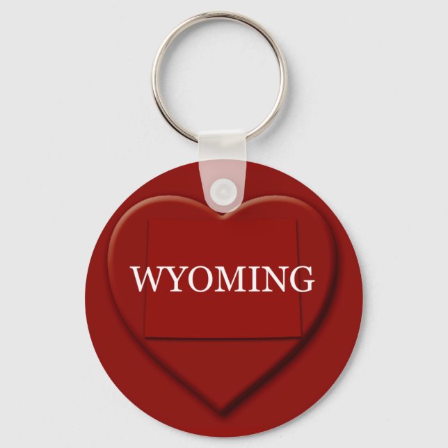 Wyoming Heart Map Schlüsselanhänger (Vorderseite)