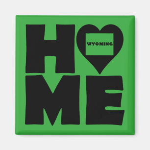 Wyoming Home Heart State Frigo Magnet