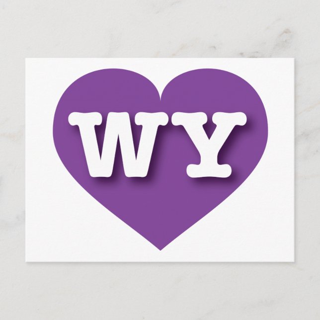 Wyoming Lila Heart - I Liebe WY Postkarte (Vorderseite)