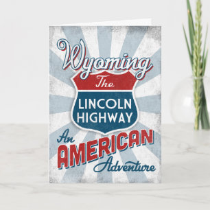 Wyoming Lincoln Highway Vintage Amerika Karte