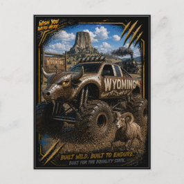 Wyoming Monster Truck Geländekunst Postkarte