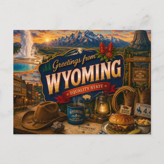 Wyoming Postcard Postkarte (Vorderseite)