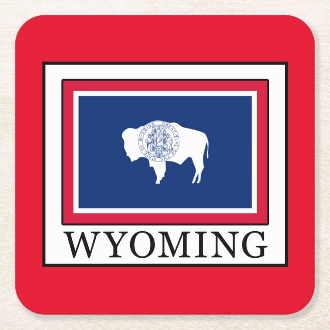 Wyoming Rechteckiger Pappuntersetzer (Vorderseite)