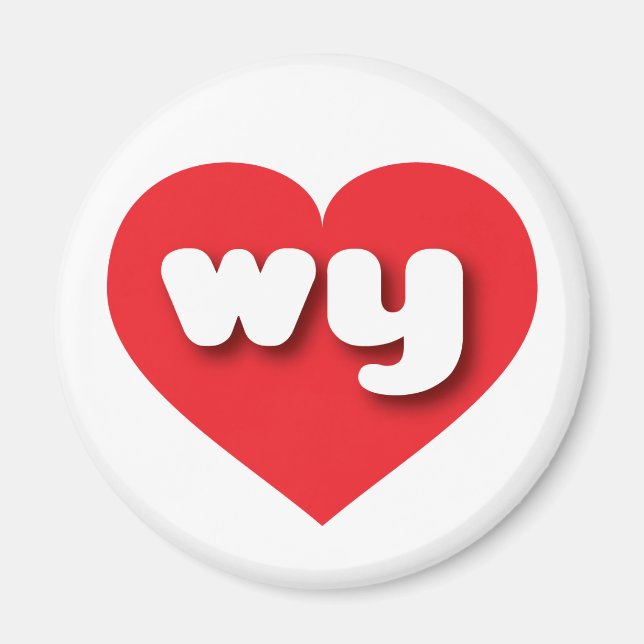 Wyoming red heart - I Liebe wart Magnet (Vorne)