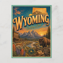 Wyoming Retro-Reise-Andenken-Postkarte Postkarte