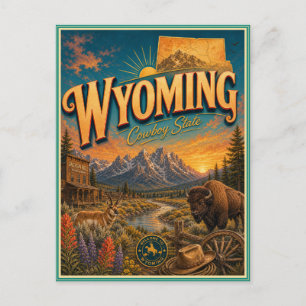 Wyoming Retro-Reise-Andenken-Postkarte Postkarte
