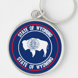Wyoming Round Emblem Schlüsselanhänger