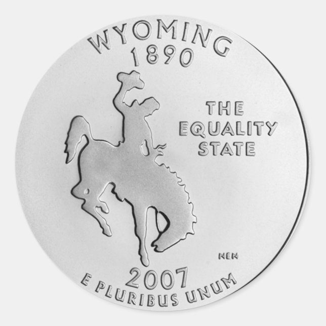 Wyoming Runder Aufkleber (Vorderseite)