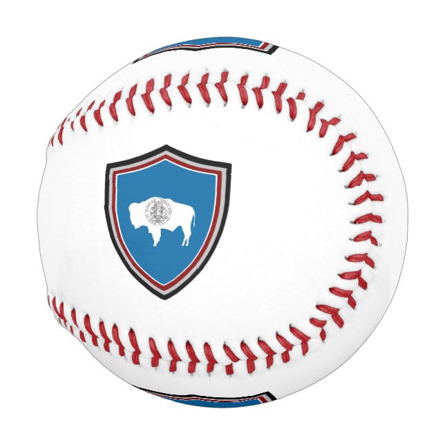 Wyoming Schild Flagge Baseball (Vorne Rechts)