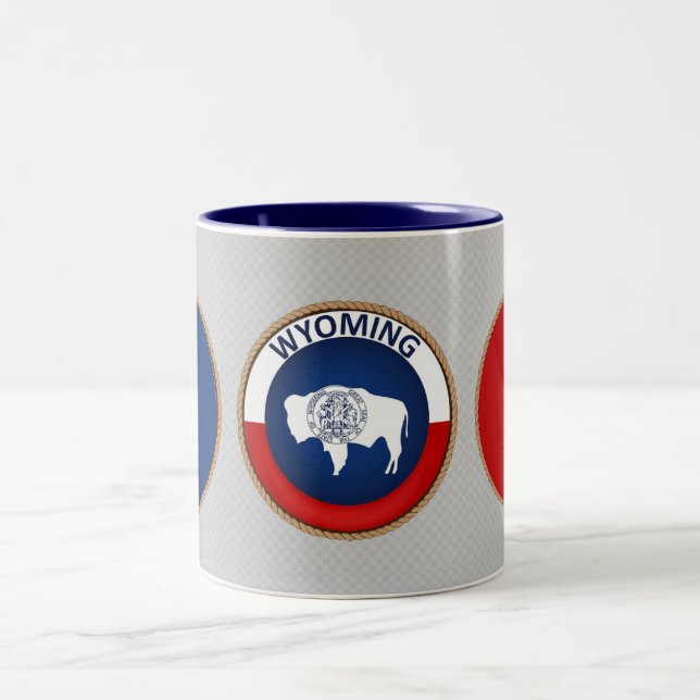 Wyoming Staat Siegel Zweifarbige Tasse (Mittel)