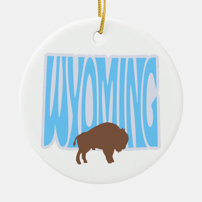 Wyoming Staat Weihnachtsbaum Ornament (Vorne)