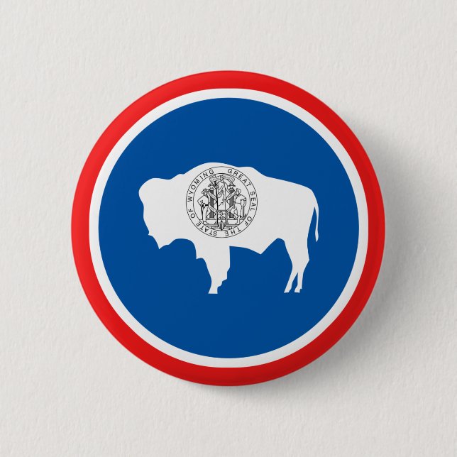 Wyoming-Staats-Flagge Button (Vorderseite)
