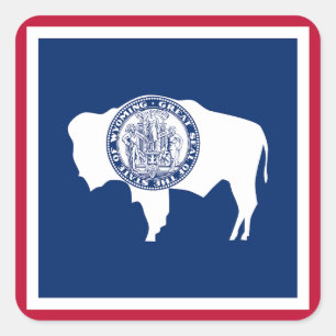 Wyoming Staatsflagge Quadratischer Aufkleber