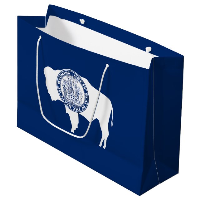 Wyoming State Flag Große Geschenktüte (Vorderseite Schrägansicht)