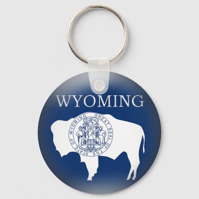 Wyoming State Flag Keychain Schlüsselanhänger (Vorderseite)