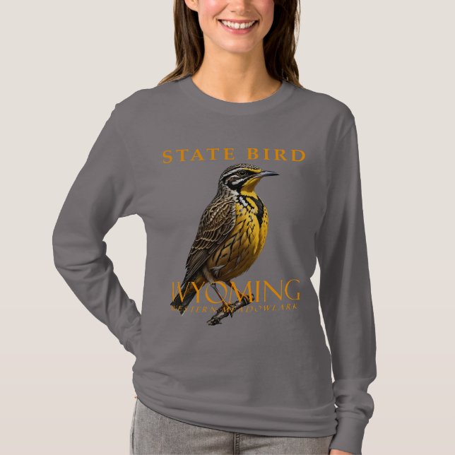 Wyoming Territory Bird Der Western Meadowlark T-Shirt (Vorderseite)