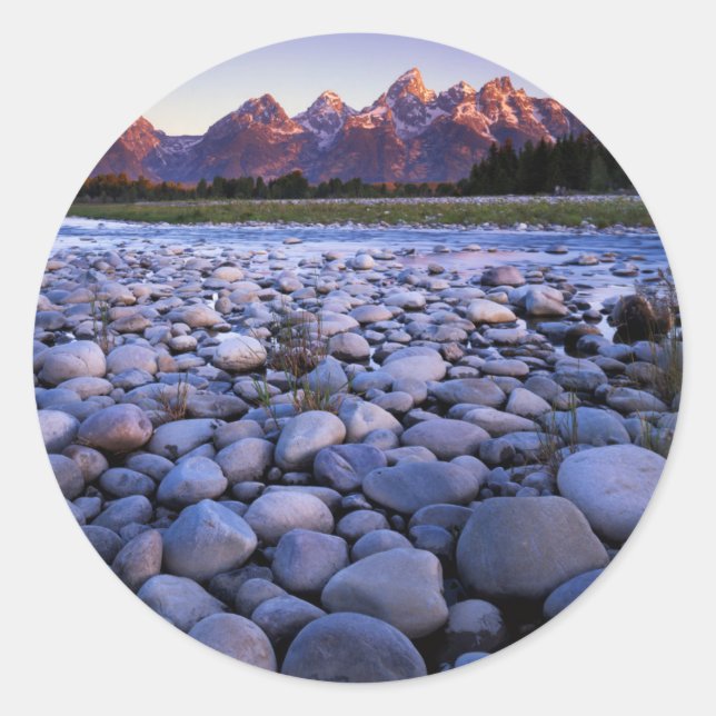 Wyoming, Teton National Park, Snake River Runder Aufkleber (Vorderseite)