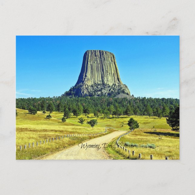 Wyoming, Teufelturm Postkarte (Vorderseite)