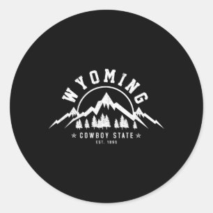 Wyoming the Kuh Staat Est 1890 Berge Runder Aufkleber