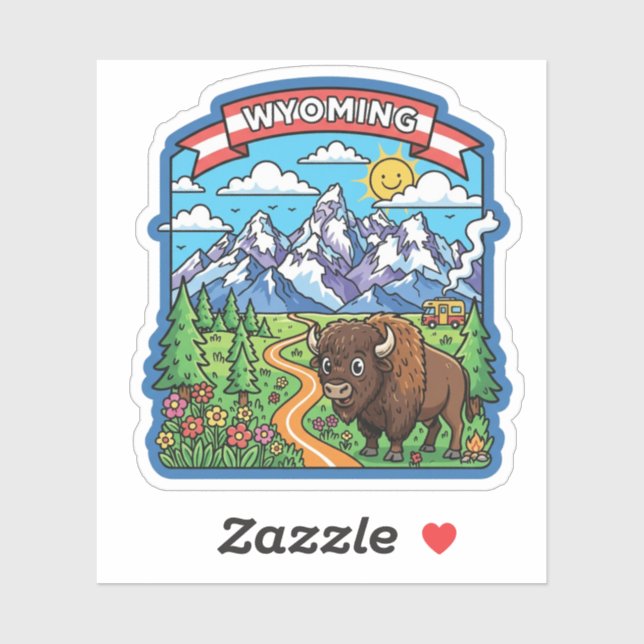 Wyoming Travel Aufkleber (Blatt)