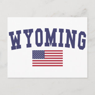 Wyoming US-Flagge Postkarte