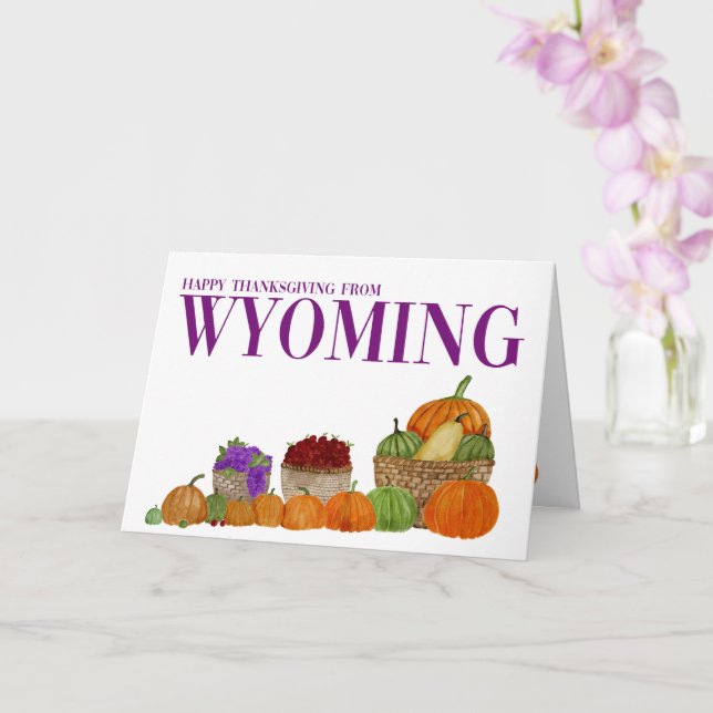 Wyoming Watercolor Pumpkins Erntedank Card Karte (Orchidee)