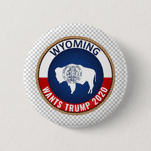 Wyoming will Trump 2020 Button