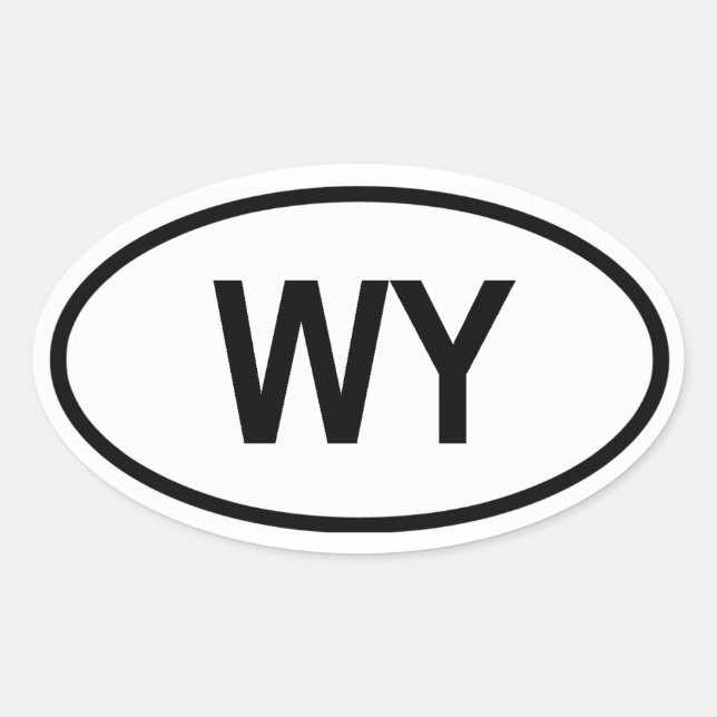 Wyoming WY Ovaler Aufkleber (Vorderseite)