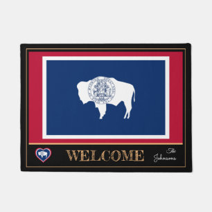 Wyoming & Wyoming Flag house mat/sports USA Fußmatte