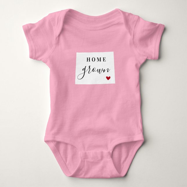 Wyoming Zuhause Grown Staat T-Shirt Baby Strampler (Vorderseite)