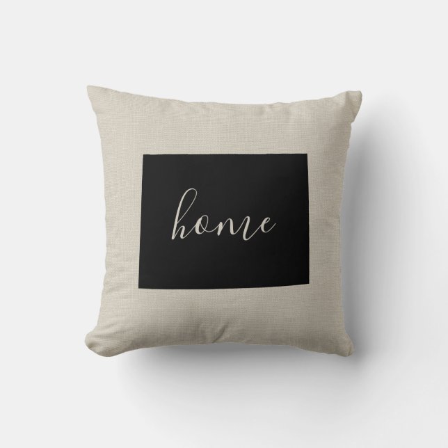 Wyoming Zuhause Staat Throw Kissen (Vorderseite)