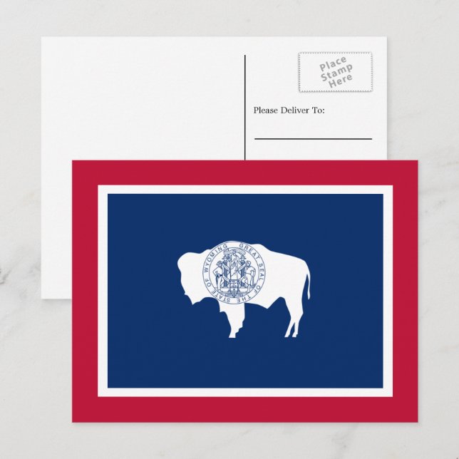 Wyomingite-Flagge, Flagge des Wyoming Postkarte (Vorne/Hinten)