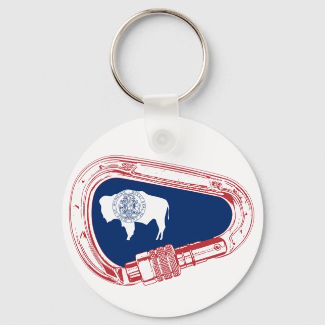Wyomoming Flag Klettersteig Carabiner Schlüsselanhänger (Vorderseite)