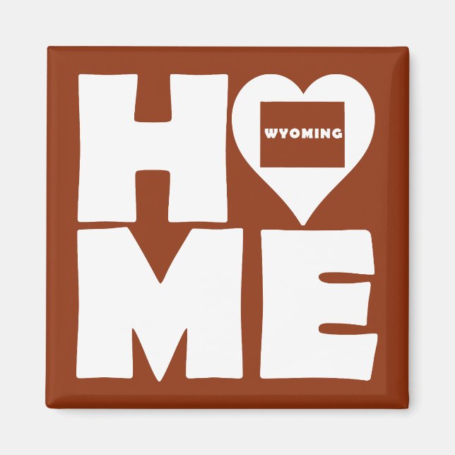 Wyomoming Home Heart State Fridge Magnet (Vorne)