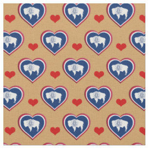 Wyomomoming Flag & Red Heart mode Fabric / USA Stoff
