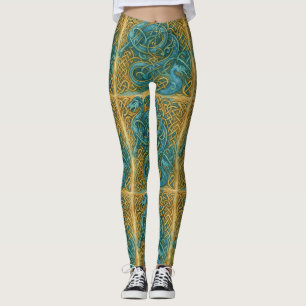 Wyrm & Weave - Celtic Serpent Knüpfarbeit Leggings