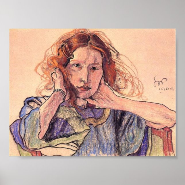 Wyspianski, Portrait von Irena Solska, 1904 Poster (Vorne)