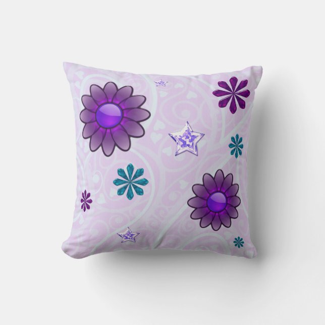 Wysteria Jeweled 3D Kissen (Vorderseite)