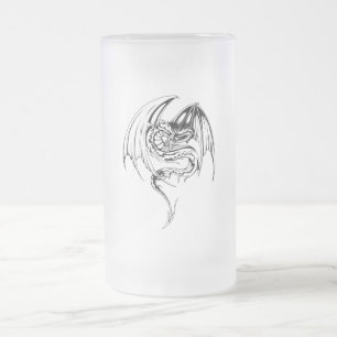 Wyvern Drachen sind Fantasy-mythologische Kreature Mattglas Bierglas