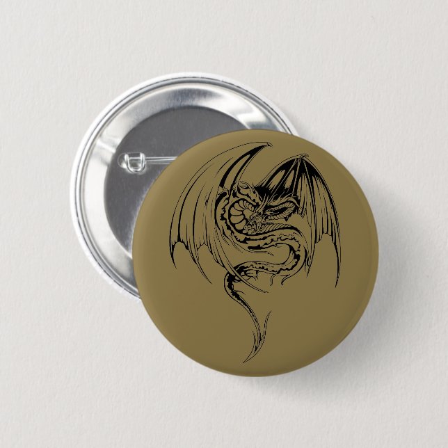 Wyvern Dragon sind Mythische Wesen der Fantasie Button (Vorne & Hinten)
