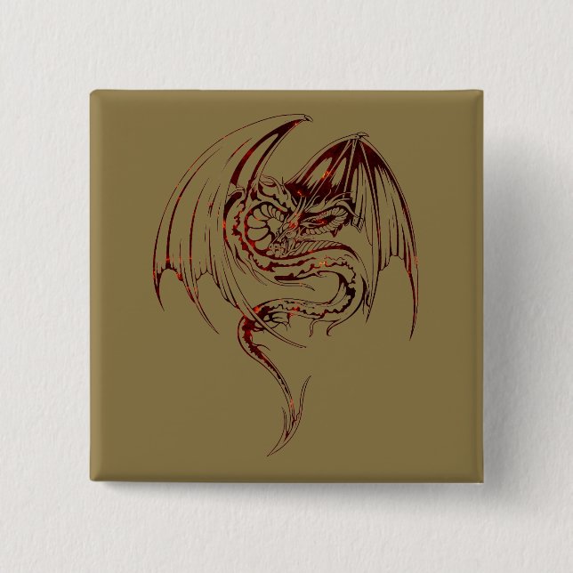 Wyvern Dragon sind Mythische Wesen der Fantasie Button (Vorderseite)