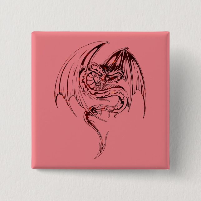 Wyvern Dragon sind Mythische Wesen der Fantasie Button (Vorderseite)