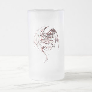 Wyvern Dragon sind Mythische Wesen der Fantasie Mattglas Bierglas