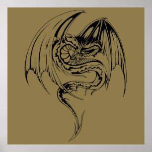 Wyvern Dragon sind Mythische Wesen der Fantasie Poster