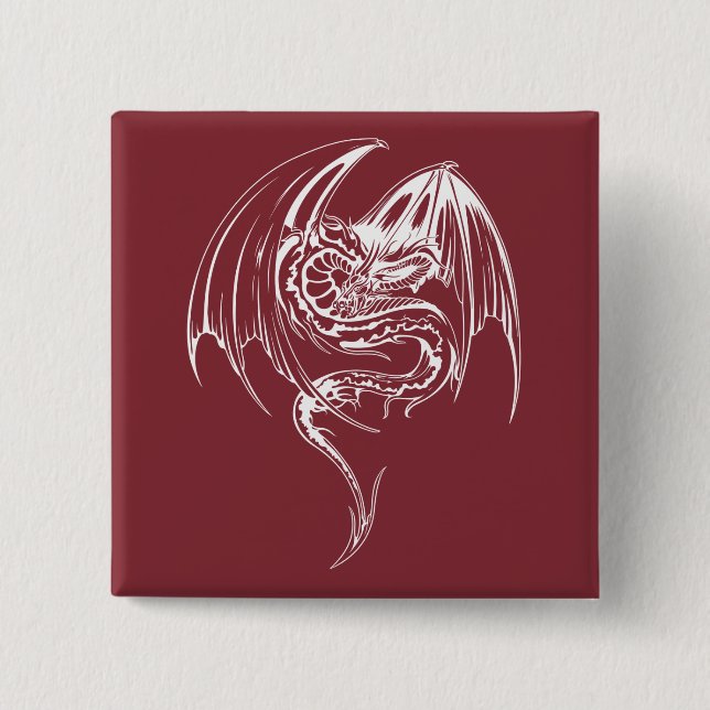 Wyvern Dragon sind Mythische Wesen Pinba Button (Vorderseite)