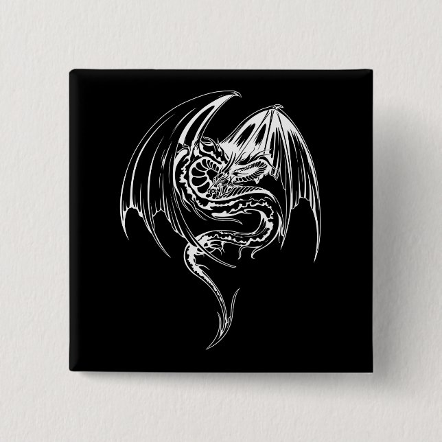 Wyvern Dragon sind Mythische Wesen Pinba Button (Vorderseite)